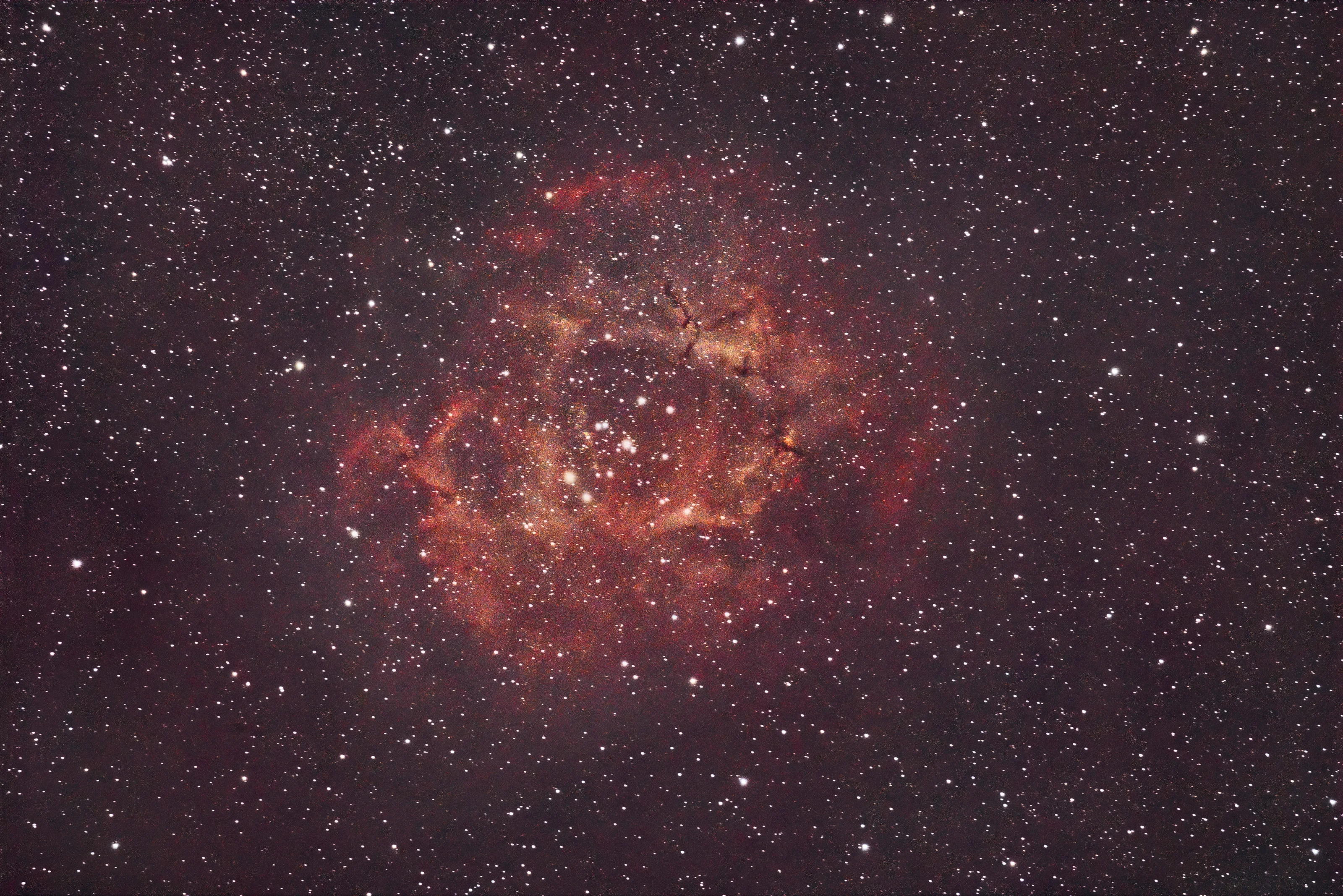 Rosette nebula C49 | 20 min total time (70 sec subs) | dark+flats calibration | 800mm | F/9 | 4000 ISO | Canon EOS R + 200-800mm RF lens