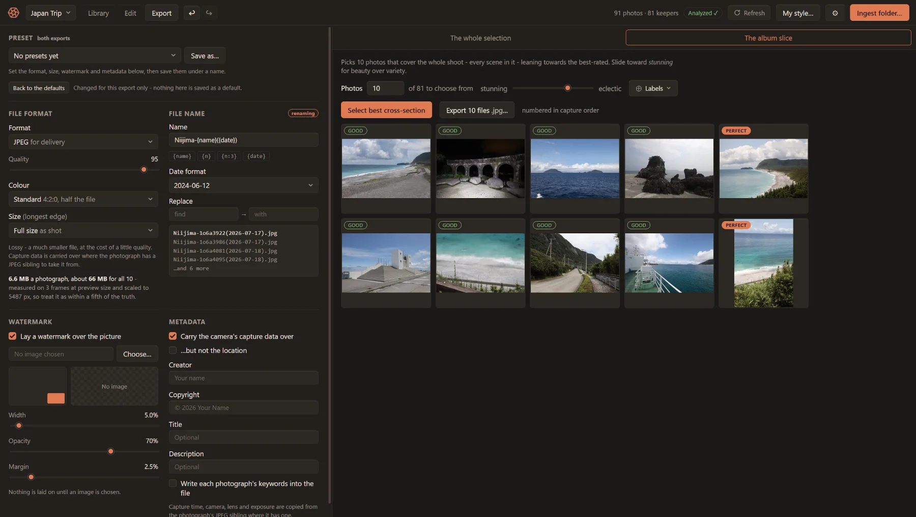 Export UI